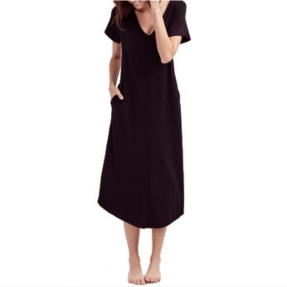 Smash & Tess Black Sunday Dress Maxi Pockets Soft Stretchy V-Neck Size Xxs - Picture 1 of 6